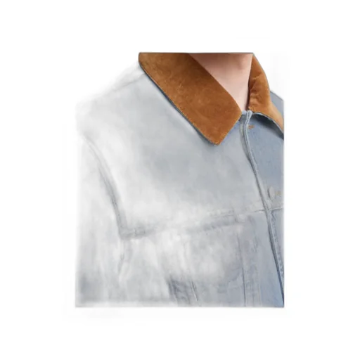 Denim Trucker Jacket With Patch On Back
