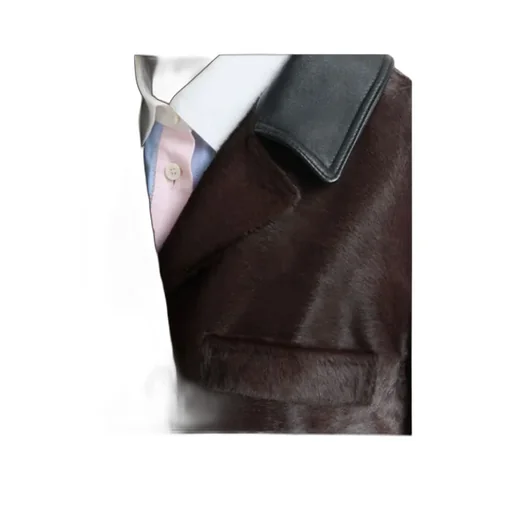 Black Leather And Pony Hair Jacket