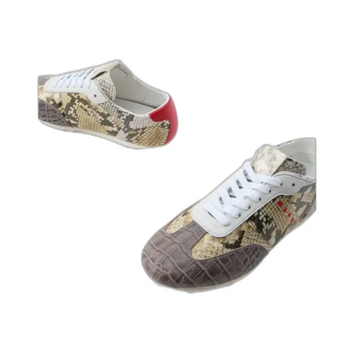 Embossed Lace-Up Sneakers
