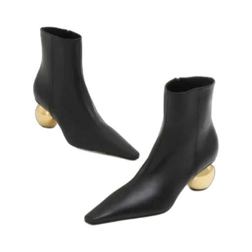 Black Leather Ankle Boot