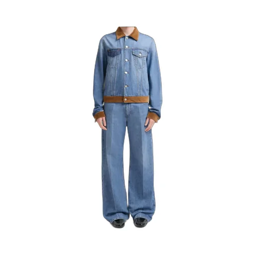 Denim Trucker Jacket With Patch On Back