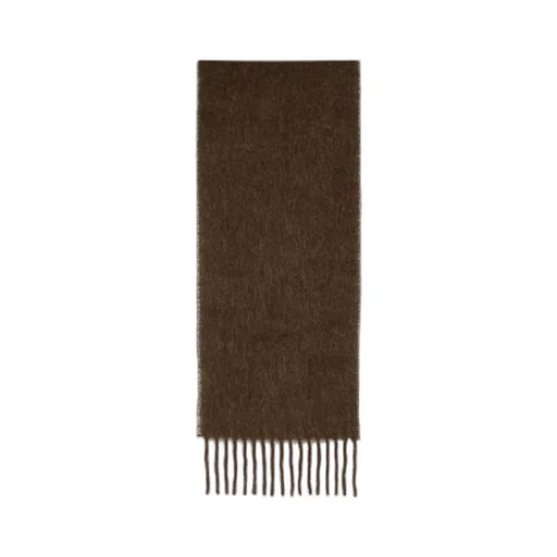 Logo Patch Fringed-Edge Scarf