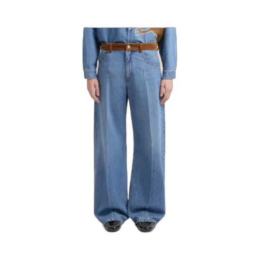 Velvet Waistband Denim Trousers