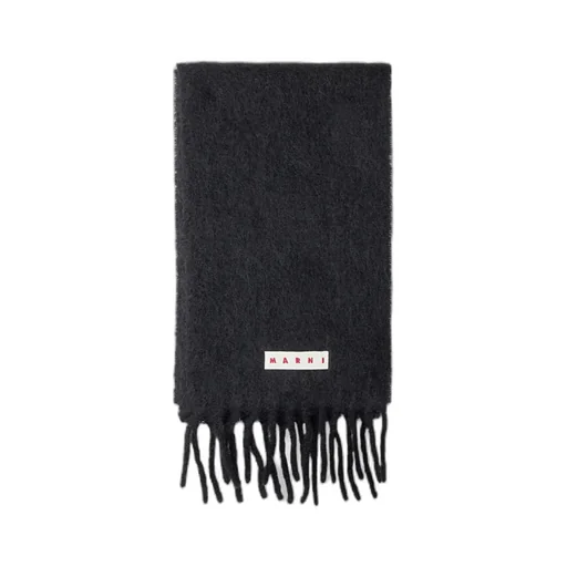 Logo Detailed Fringed Scarf