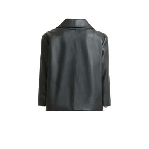 Black Leather And Pony Hair Jacket
