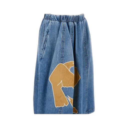 Appliqué-Detail Midi Skirt