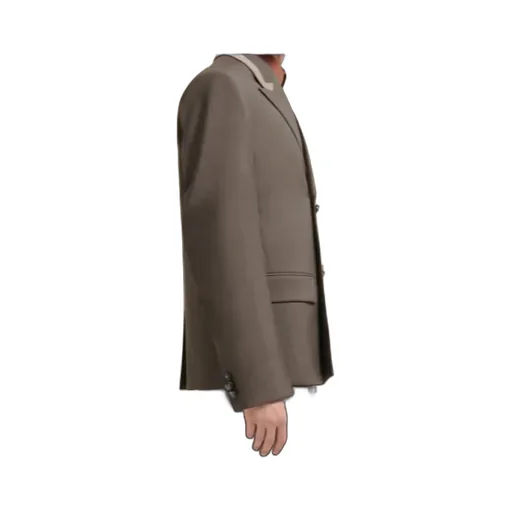 Double-Breasted Wool Blazer With Marni Mending