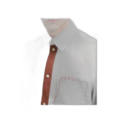 Cotton Poplin Shirt With Marni Mending Logo
