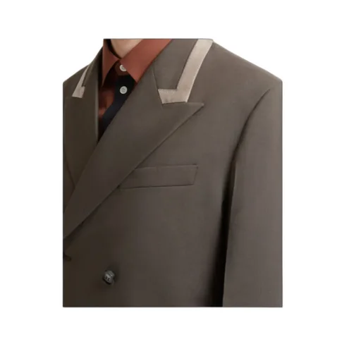 Double-Breasted Wool Blazer With Marni Mending