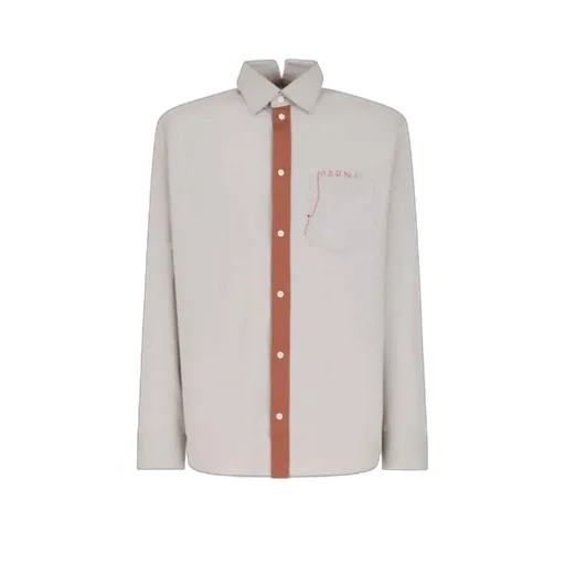 Cotton Poplin Shirt With Marni Mending Logo