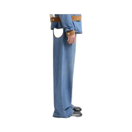 Velvet Waistband Denim Trousers