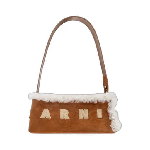 Shearling Trim Shoulder Bag