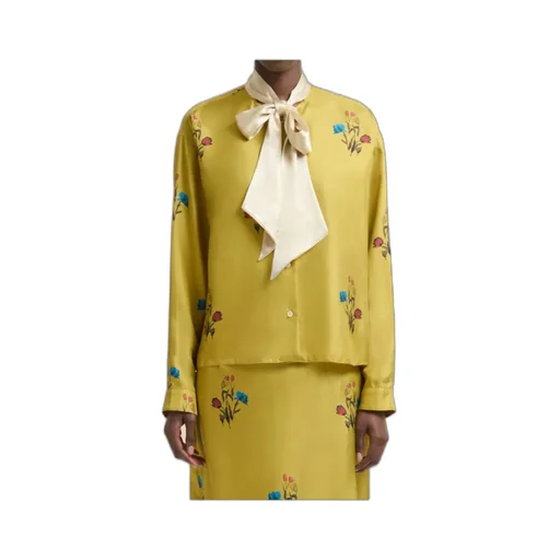 Tulip Print Satin Shirt