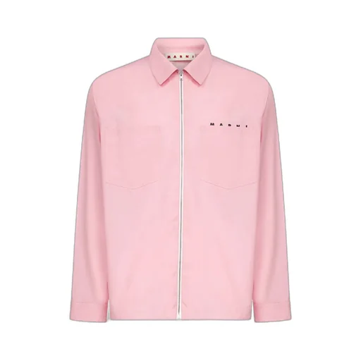 Logo-Printed Long-Sleeved Zipped Shirt