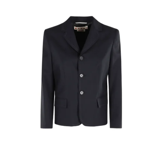 Virgin-Wool Notched-Lapel Blazer