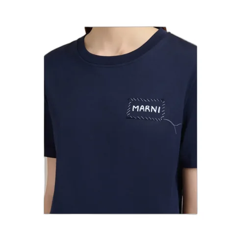 Organic Cotton T-Shirt With Marni Patch