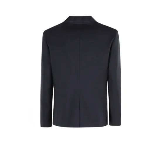 Virgin-Wool Notched-Lapel Blazer