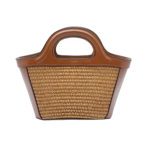 Tropicalia Floral-Embroidered Woven Clutch Bag