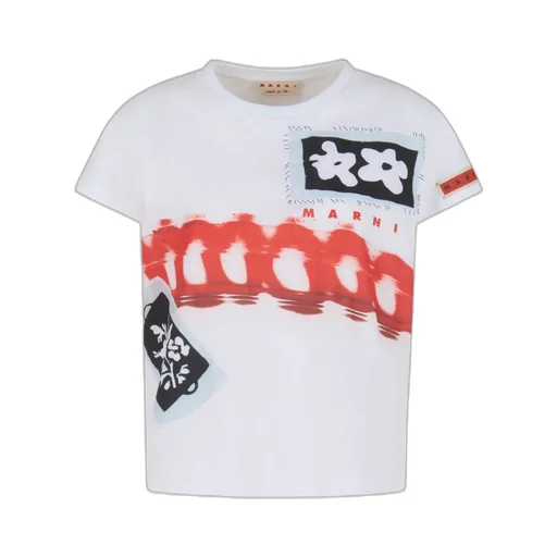 Cotton T-Shirt With Prints And Patches