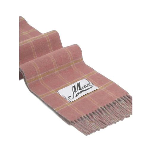 Logo Patch Checked Fringed Scarf