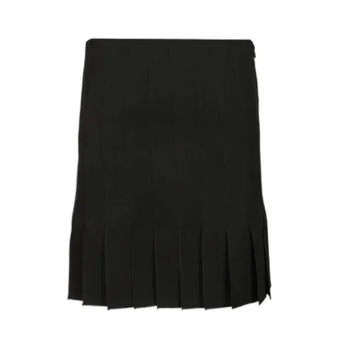 Pleated Wool Mini Skirt