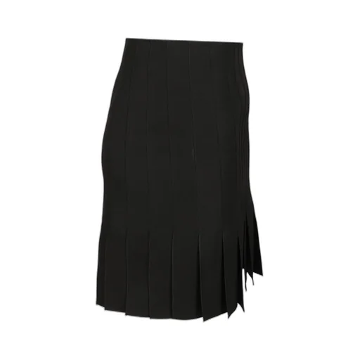 Pleated Wool Mini Skirt