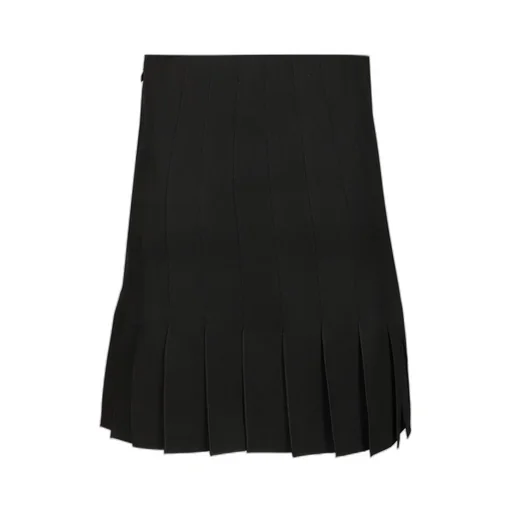 Pleated Wool Mini Skirt