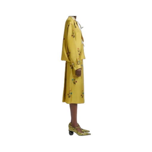 Tulip Print Satin Skirt