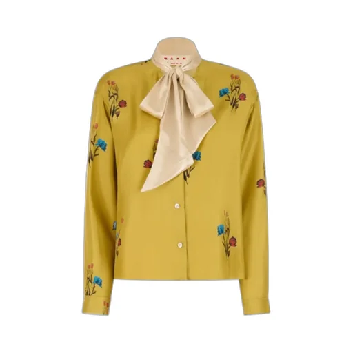 Tulip Print Satin Shirt