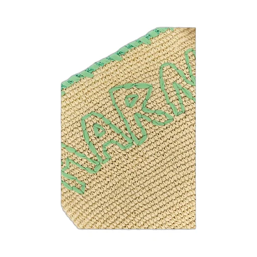 Large Logo-Embroidered Raffia Tote Bag