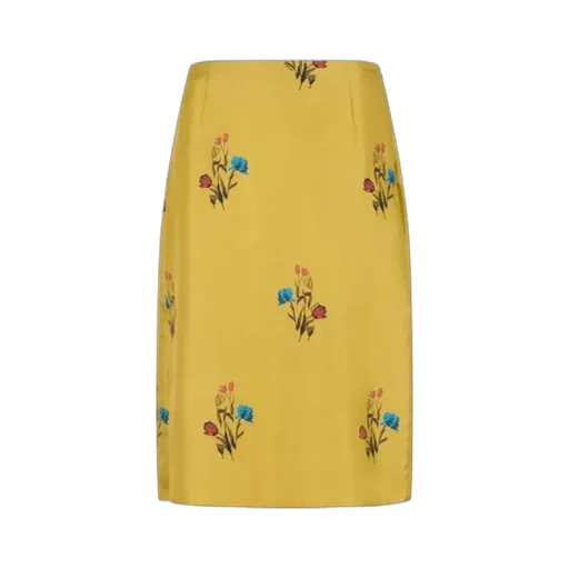 Tulip Print Satin Skirt