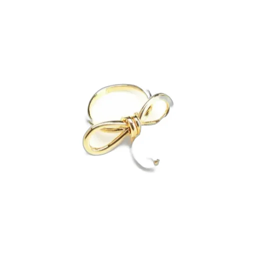 Bow Pearl-Drop Ring