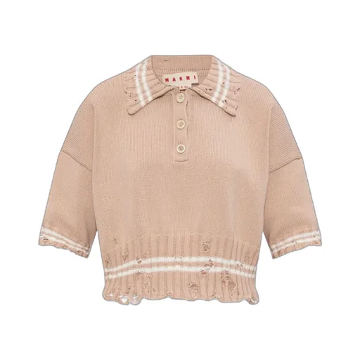 Distressed Short-Sleeve Knit Shirt