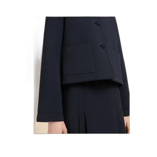 Black Jersey Jacket With Pockets