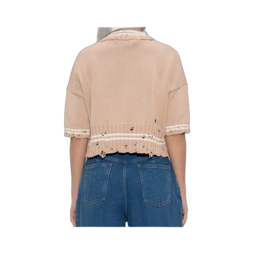 Distressed Short-Sleeve Knit Shirt