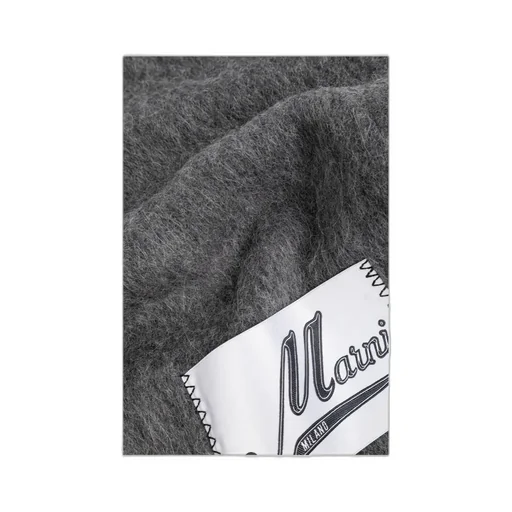 Logo Patch Fringed Scarf