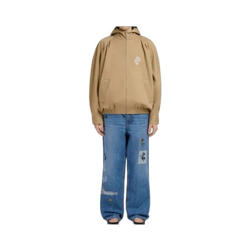 Logo Embroidered Zip-Up Jacket