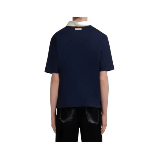 Organic Cotton Polo Shirt With Striped Front