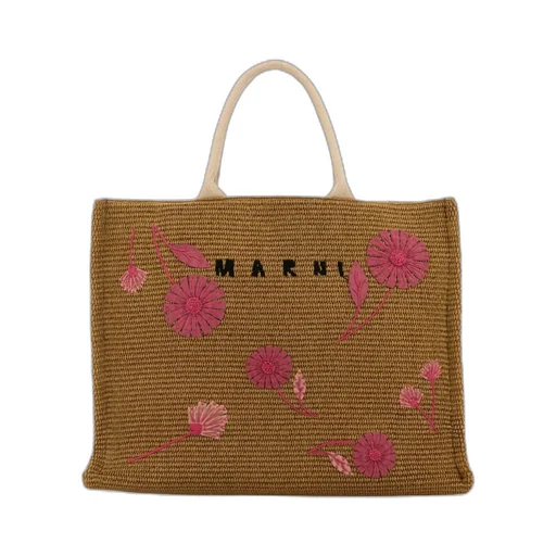 Raffia Flower Tote Bag