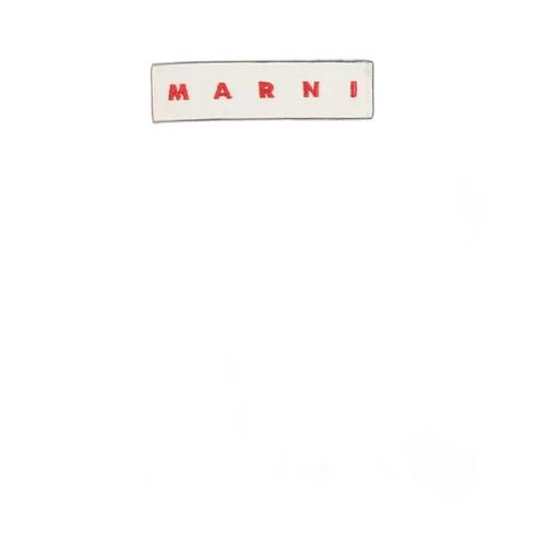 Logo Patch Striped Knit Fringed Scarf