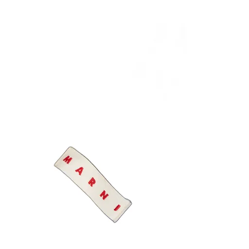 Logo Patch Striped Knit Fringed Scarf