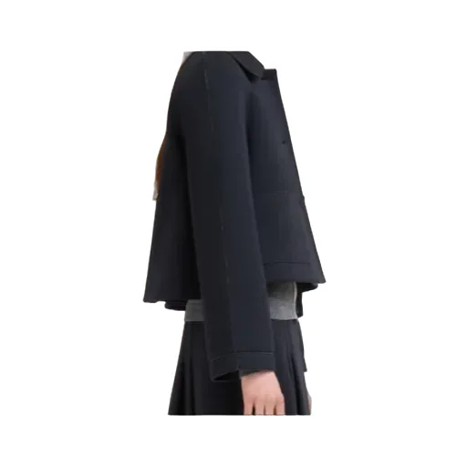 Black Jersey Jacket With Pockets