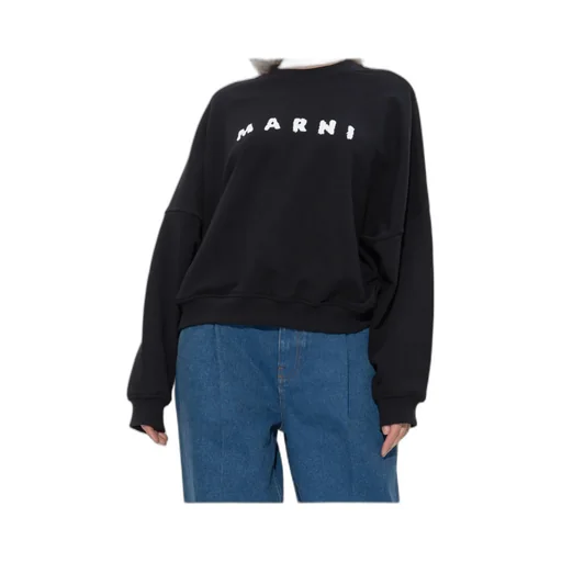 Logo Printed Drop Shoulder Sweatshirt
