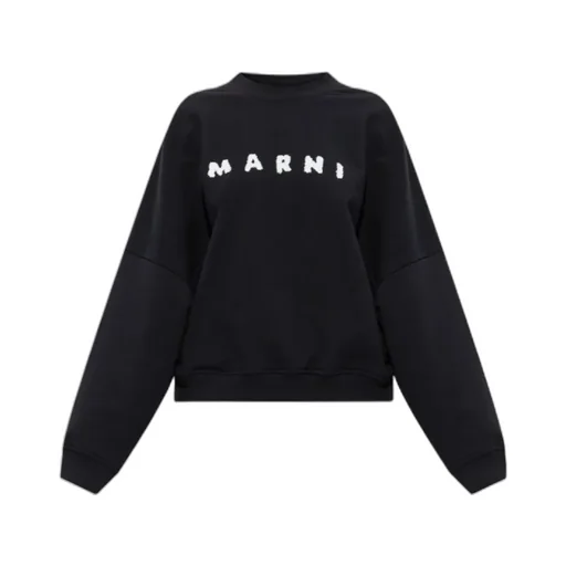 Logo Printed Drop Shoulder Sweatshirt