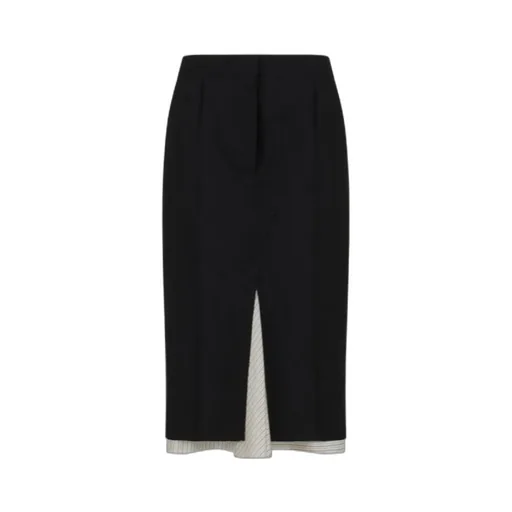 Visible Lining Midi Skirt