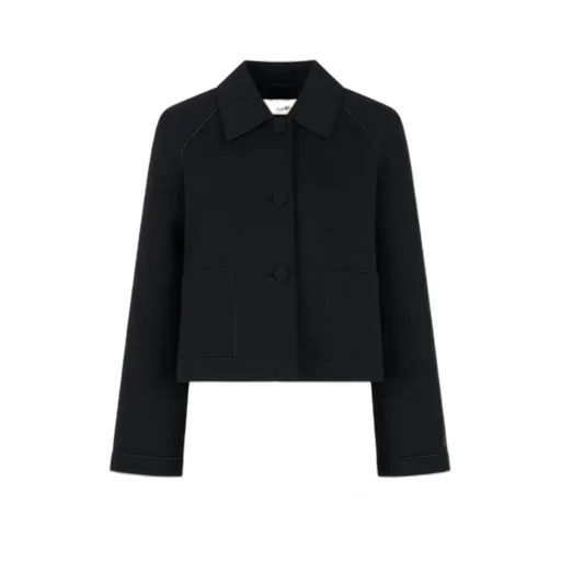 Black Jersey Jacket With Pockets