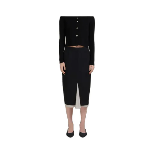 Visible Lining Midi Skirt