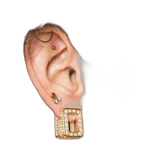 Square-Frame Diamond Earring