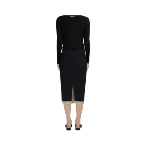 Visible Lining Midi Skirt