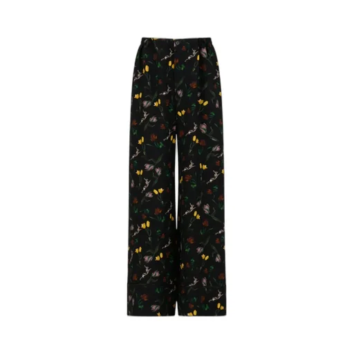 Floral-Print Wide-Leg Trousers